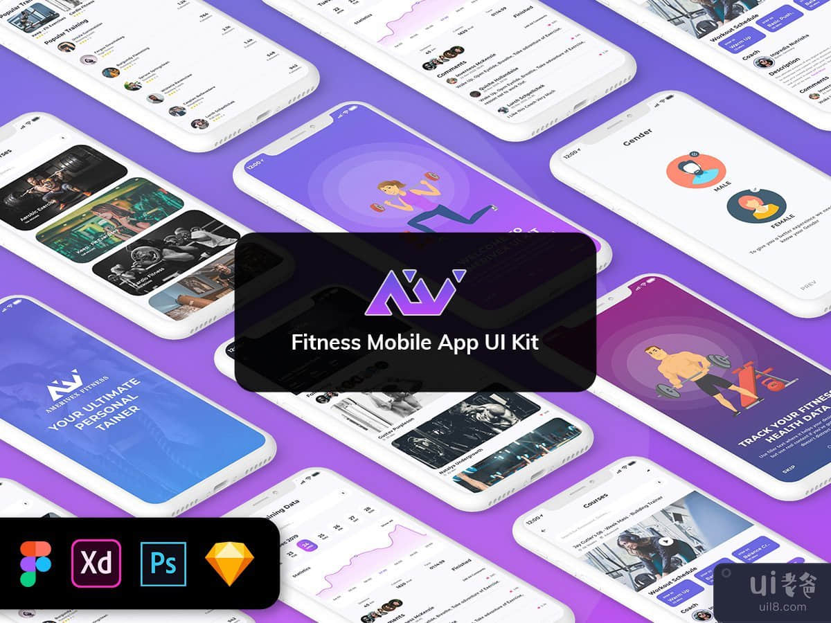 Amerivex-Fitness Mobile App UI Kit