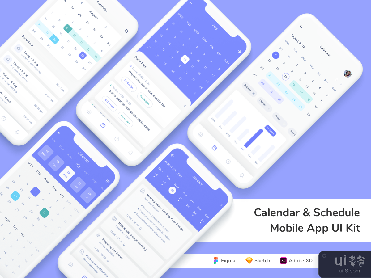 Calendar & Schedule Mobile App UI Kit