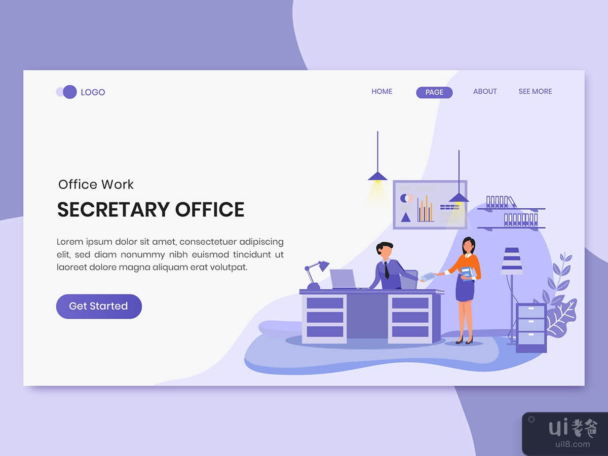 Secretary Office  Business Worker Landing Page