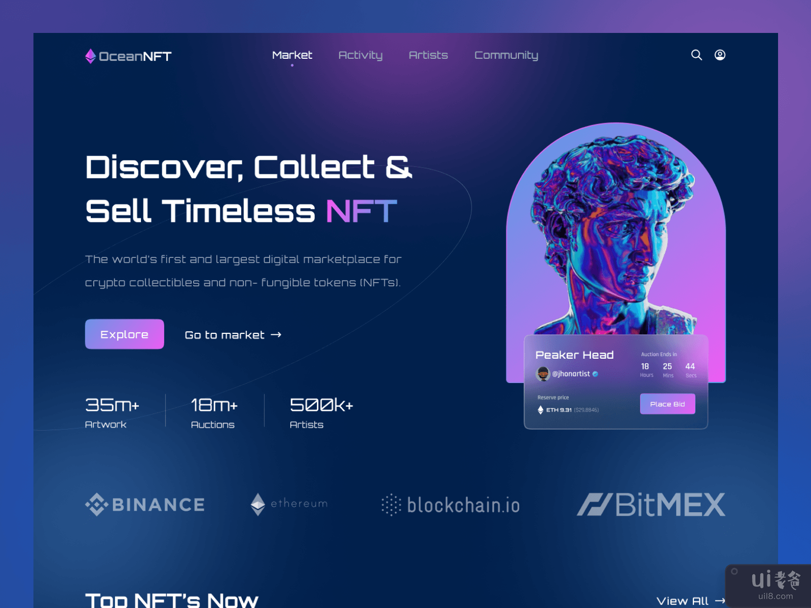 NFT Website Header Design