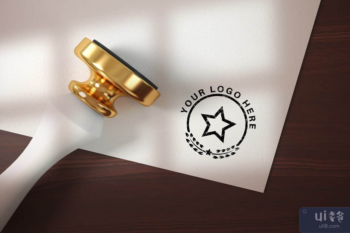 橡皮戳标志-样机模板(Rubber stamp logo - mockup template)插图