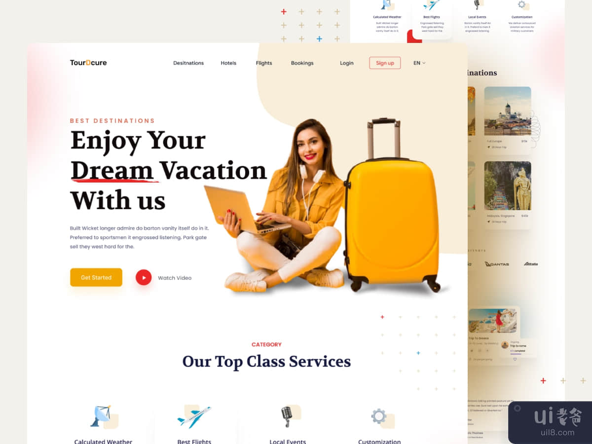  Trip Travel Landing Page Design