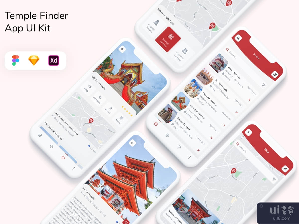 Temple Finder App UI Kit