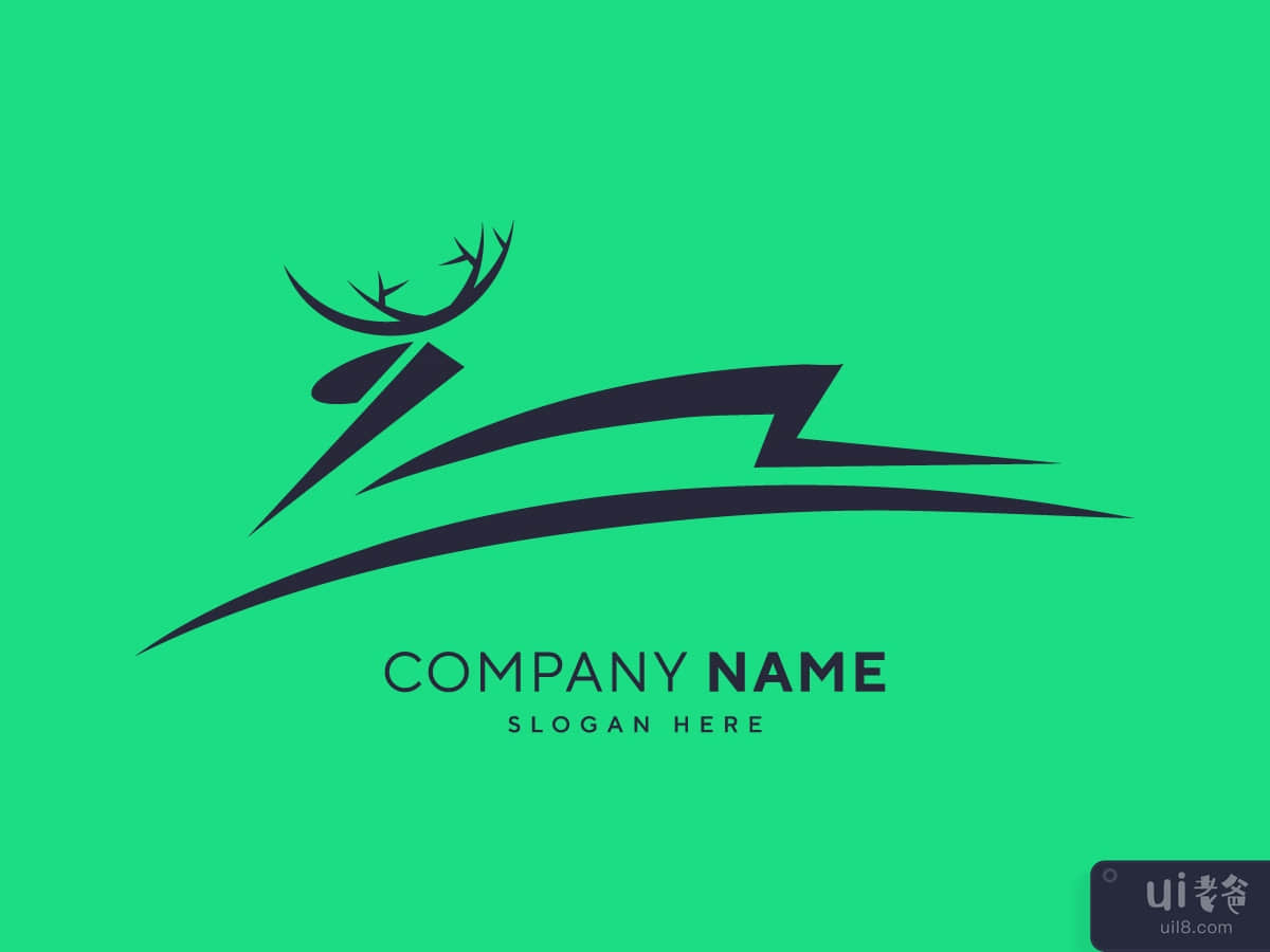 Minimalist Deer Logo Design Vector Template