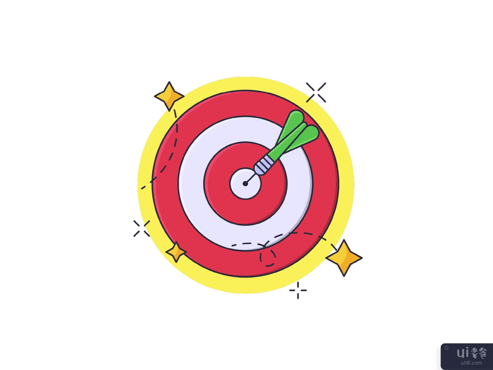 Dart with Arrow Vector Illustration