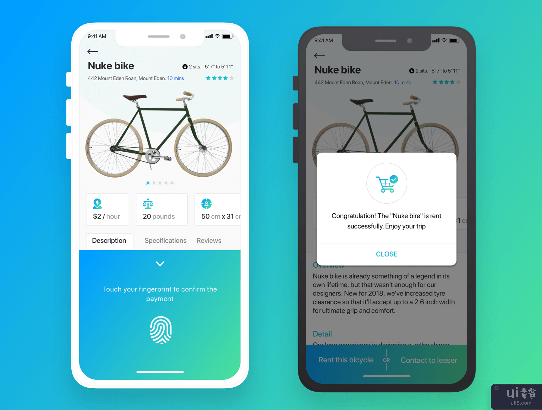 iCity - 租自行车移动应用(iCity - Rent bikes Mobile App)插图