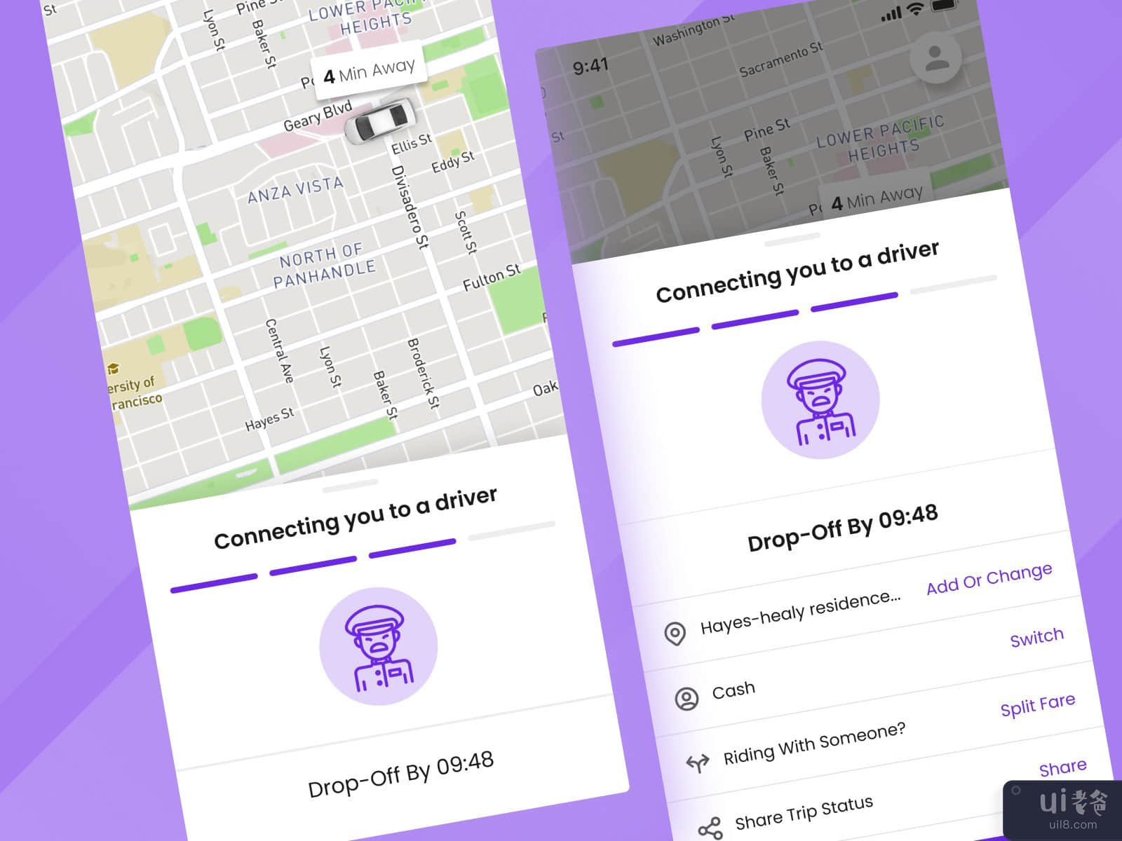 出租车预订移动应用UI设计（第2卷）(Taxi booking mobile app UI Design ( Volume 2 ))插图