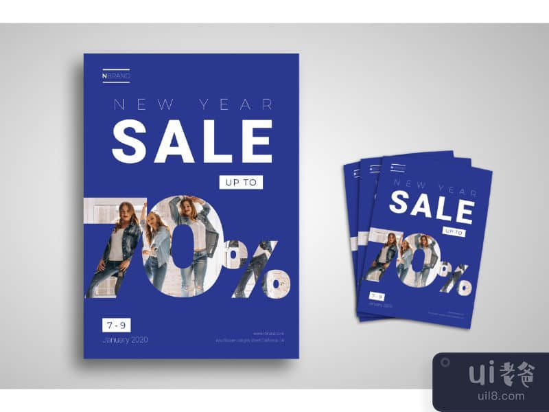 Flyer Template New Year Sale