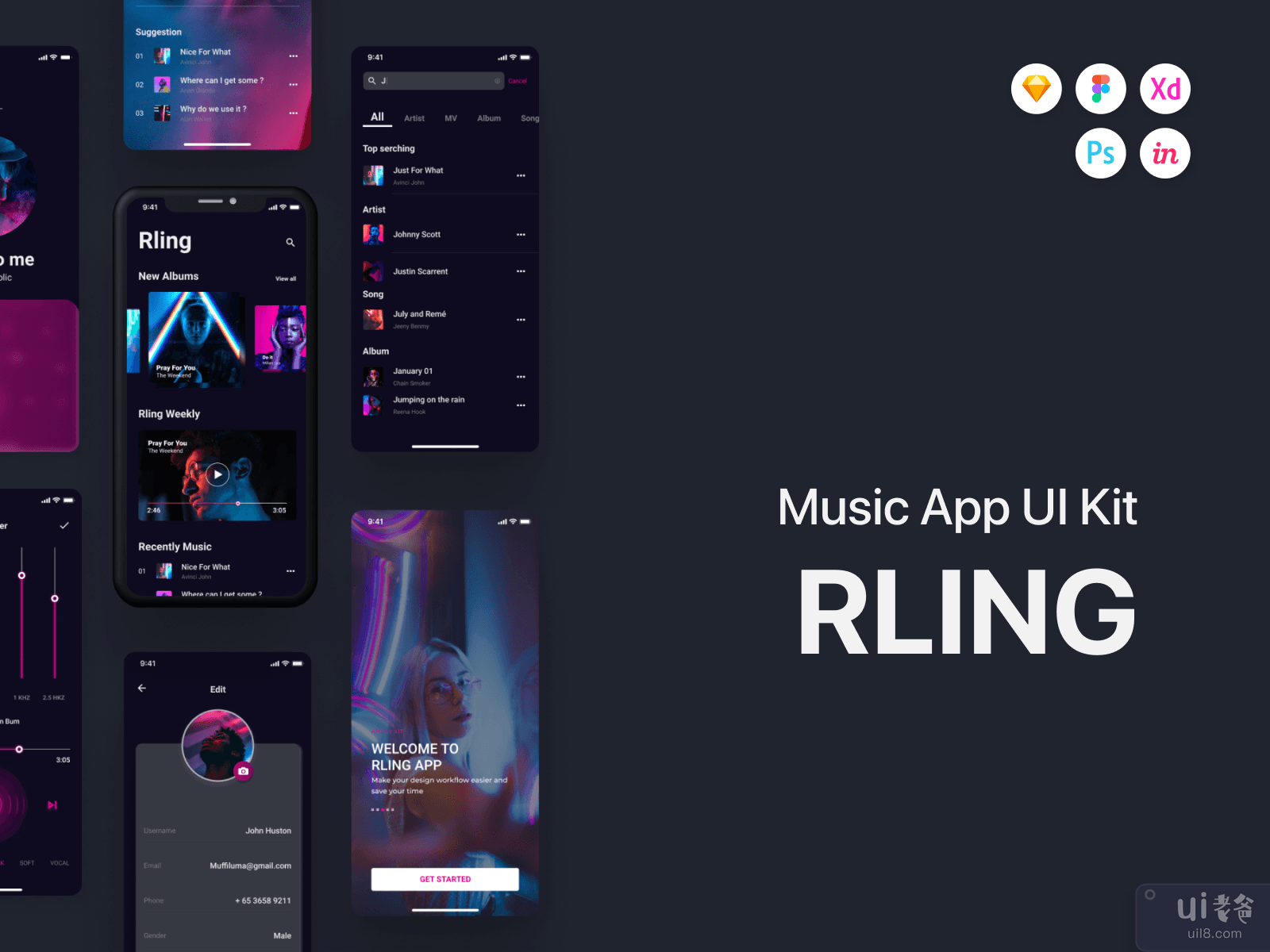 RLing - Music App UI Kit #8