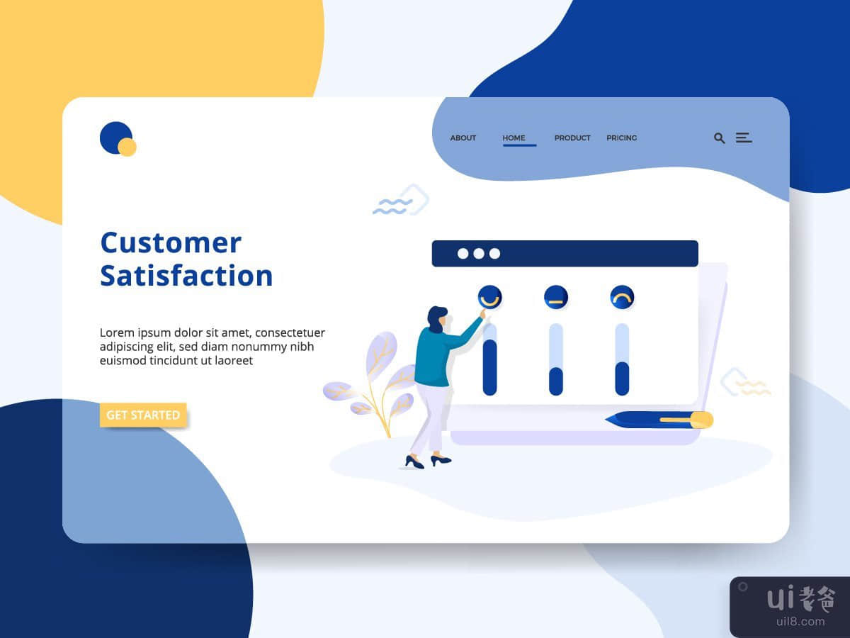 登陆页面客户满意度概念(Landing Page Customer Satisfaction concept)插图