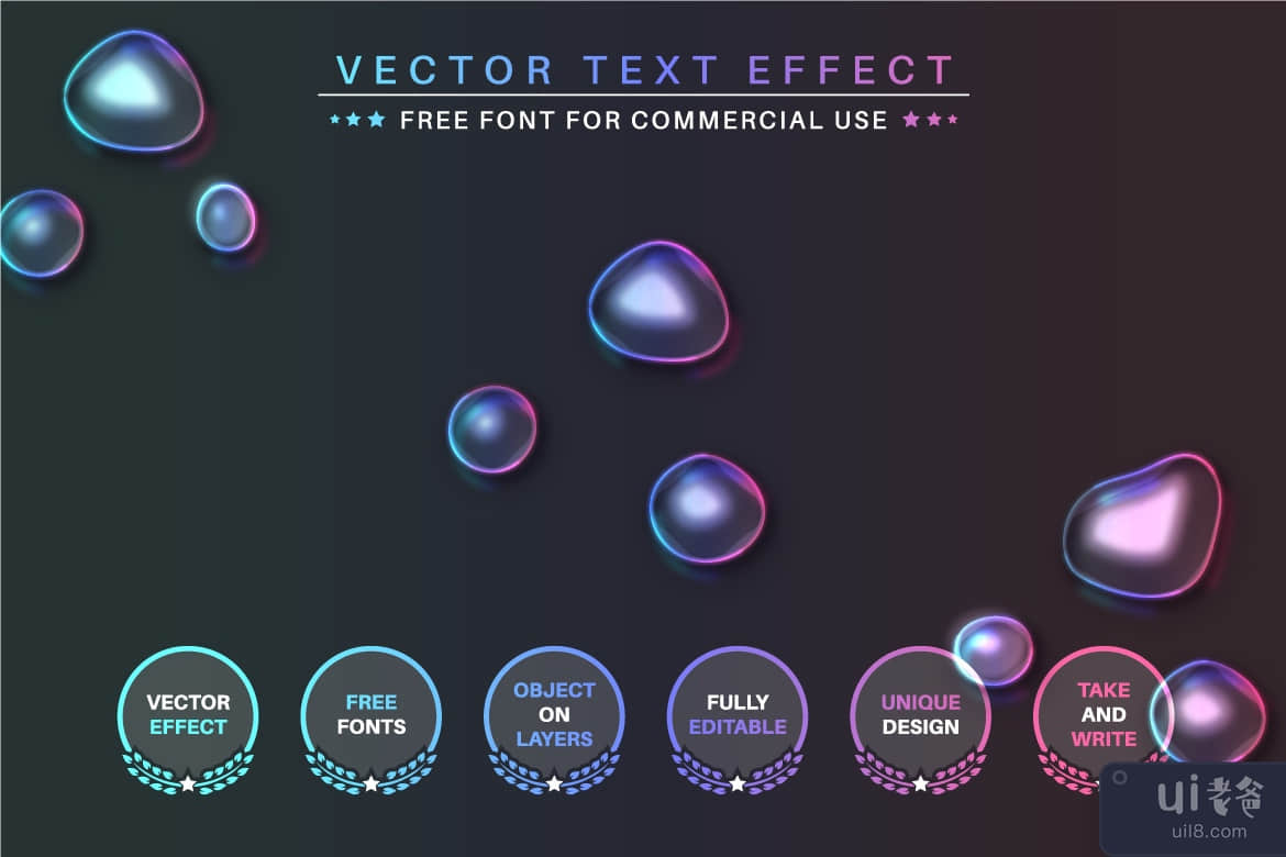 肥皂泡 - 可编辑的文字效果，字体样式(Soap Bubble - Editable Text Effect, Font Style)插图2