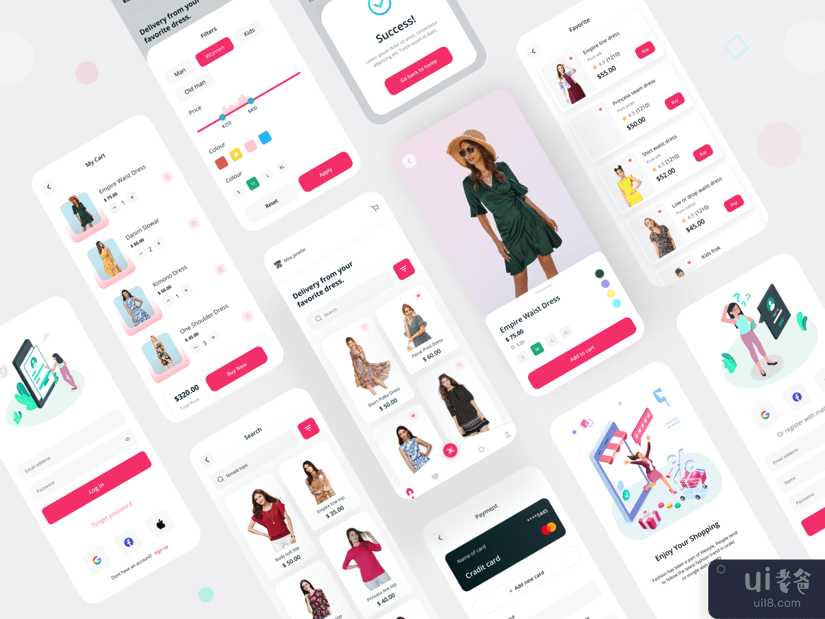 Fashion e-commerce - Mobile App UI kit