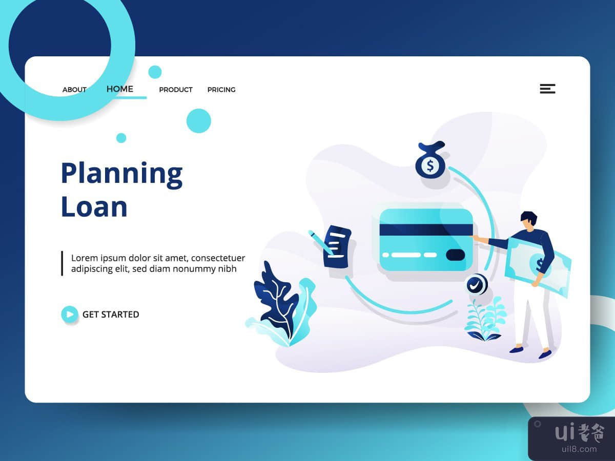 Landing page template of Planning Loan