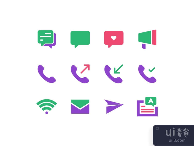 Communication chat icon set
