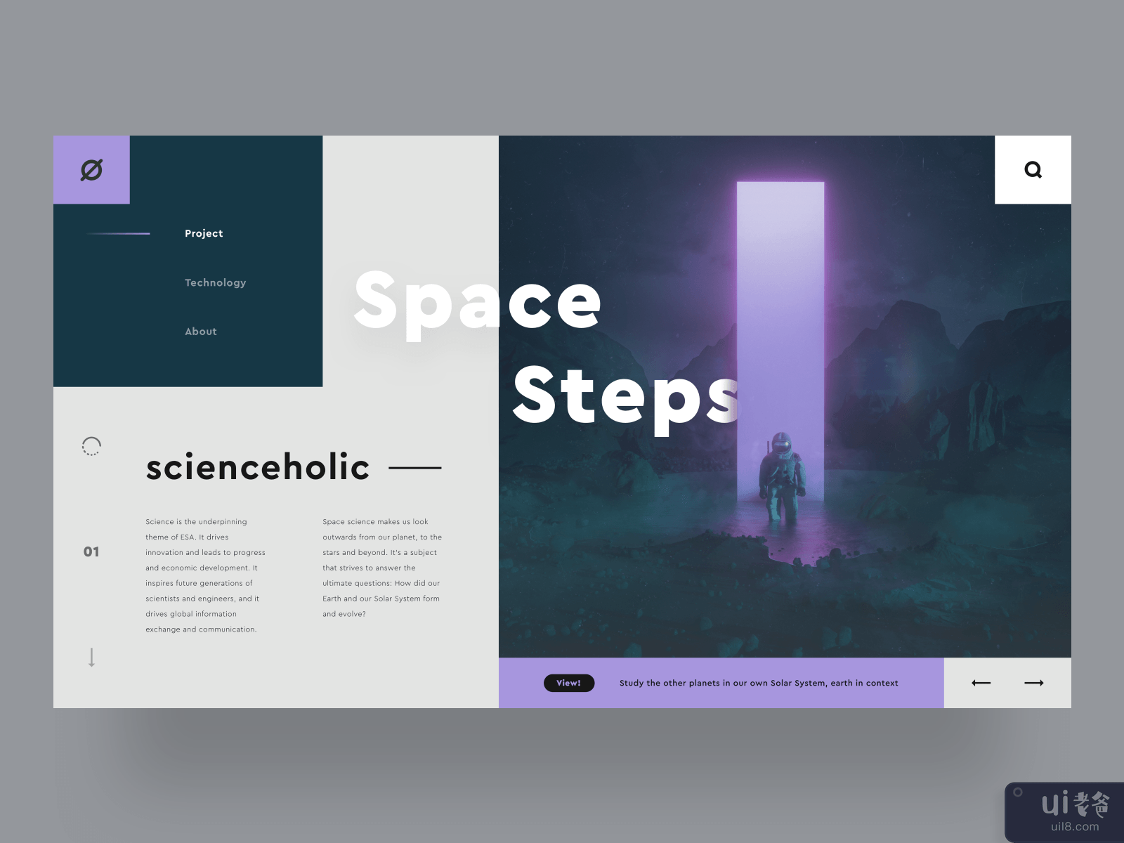 UI Design __ Space Steps - Know more about our sol