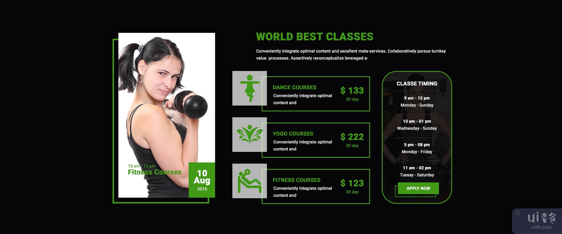 健身房和健身网页模板(Gym & Fitness web Template)插图1