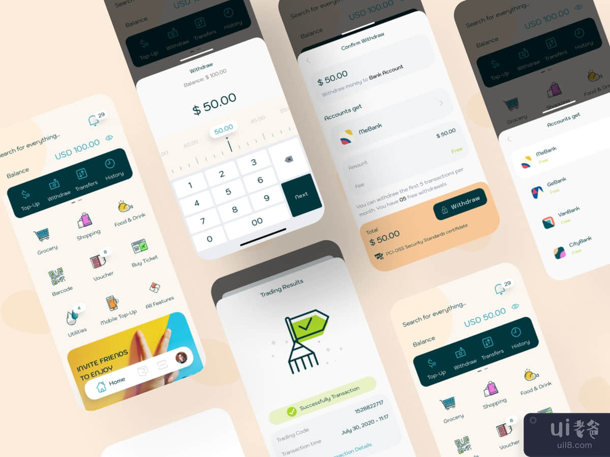 Withdraw Money - Degital Wallet Mobile UI Kit