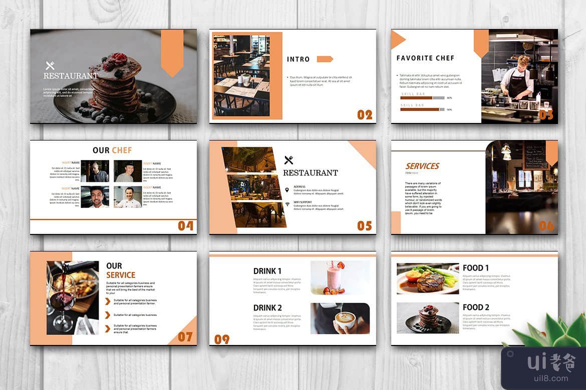 餐厅的PowerPoint模板(Restaurant PowerPoint Template)插图1