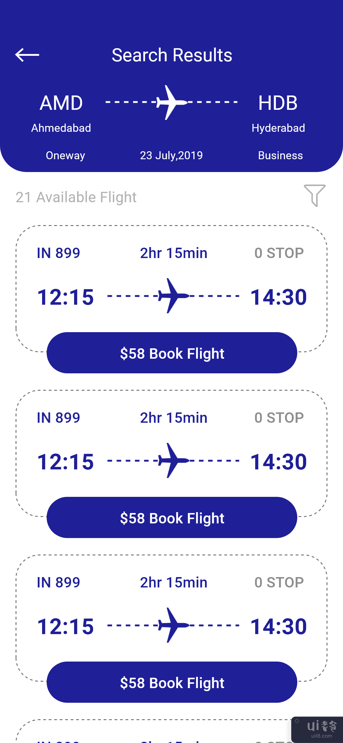 航班预订应用程序概念(Flight Booking App Concept)插图1