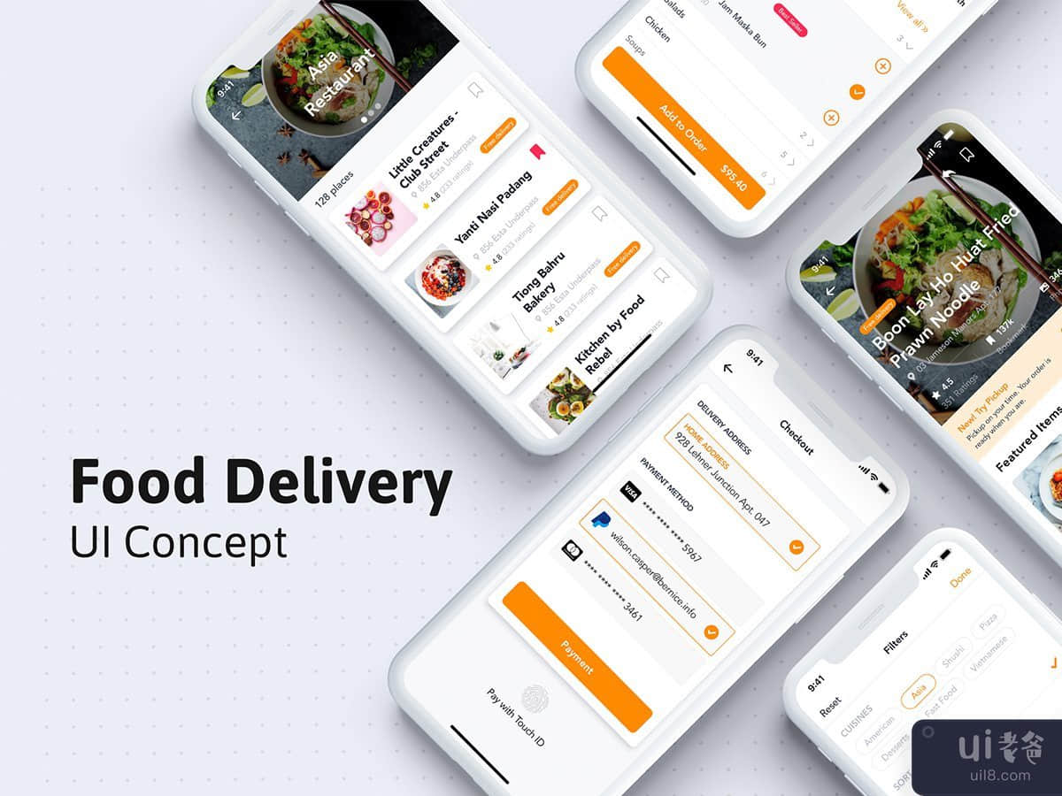 Restaurant and Food Mobile UI kit for Sketch
