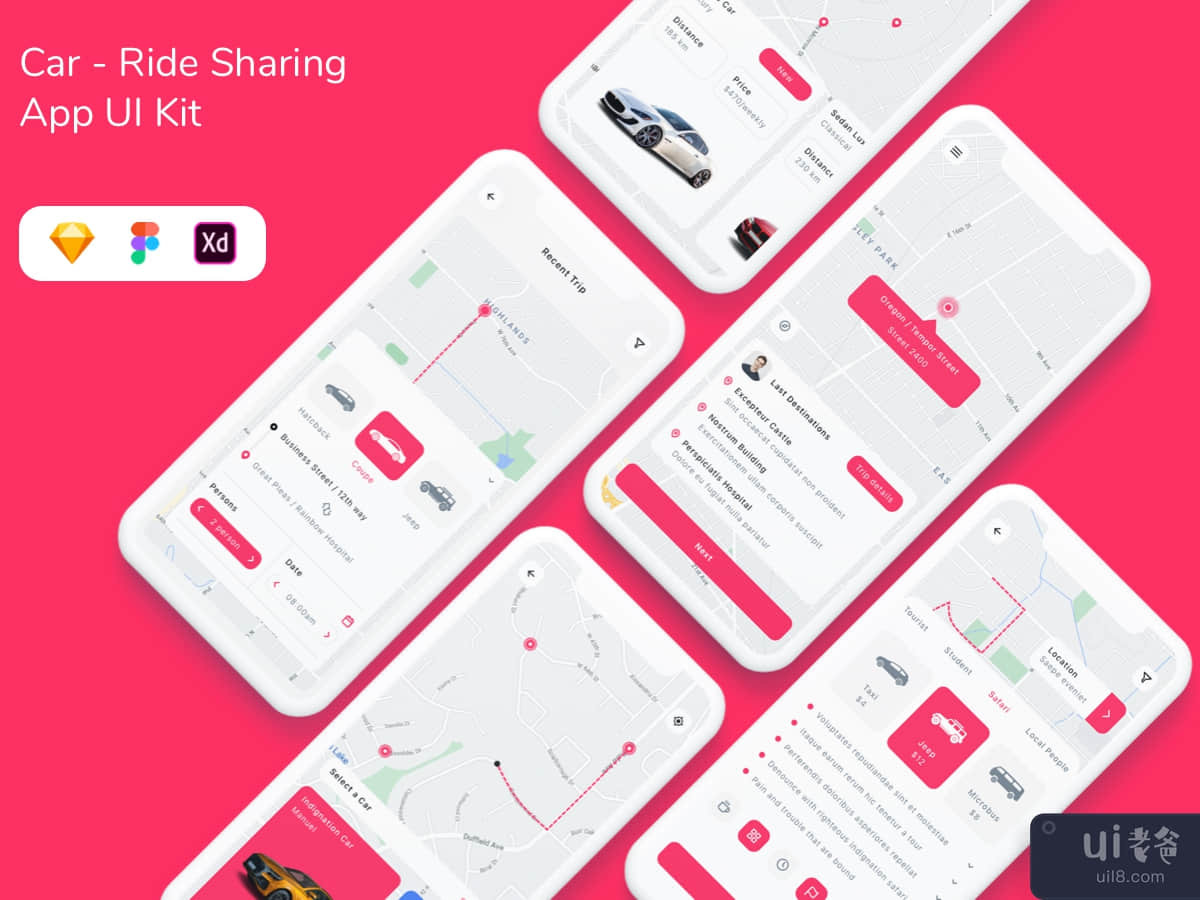 Car - Ride Sharing App UI Kit