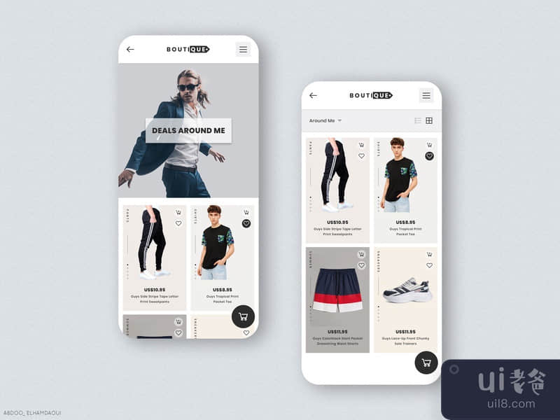 Boutique - Men Shopping App Design