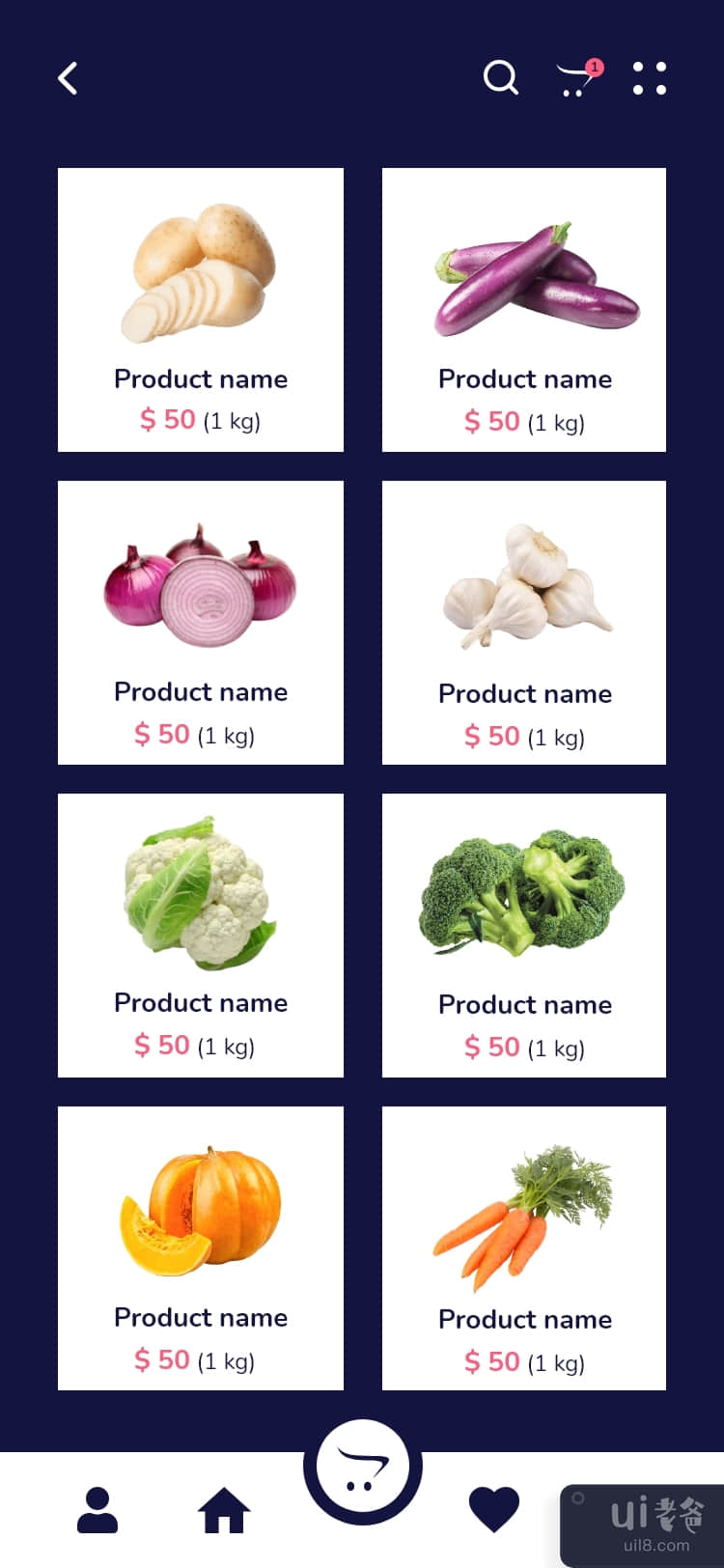 免费下载在线杂货购物应用程序 UI 工具包模板设计(Free Download Online Grocery Shopping App UI Kit Template Design)插图3