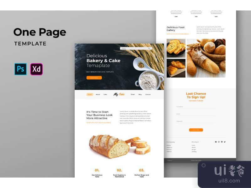 Bakery One Pages Templates