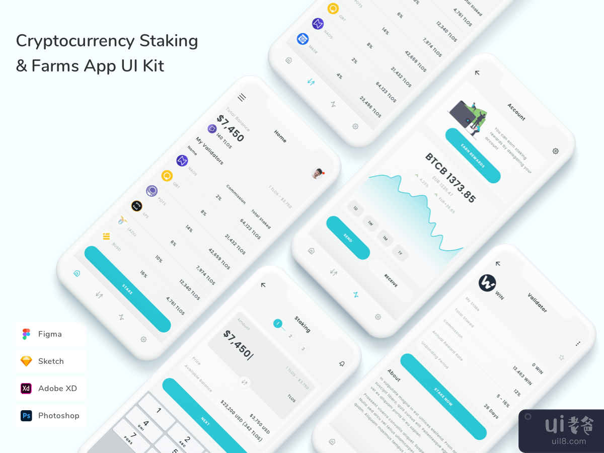 Cryptocurrency Staking & Farms App UI Kit
