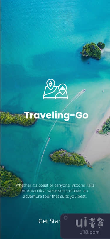 旅行移动应用程序的登录和注册屏幕(Sign in and Registration Screen for Travel Mobile App)插图1