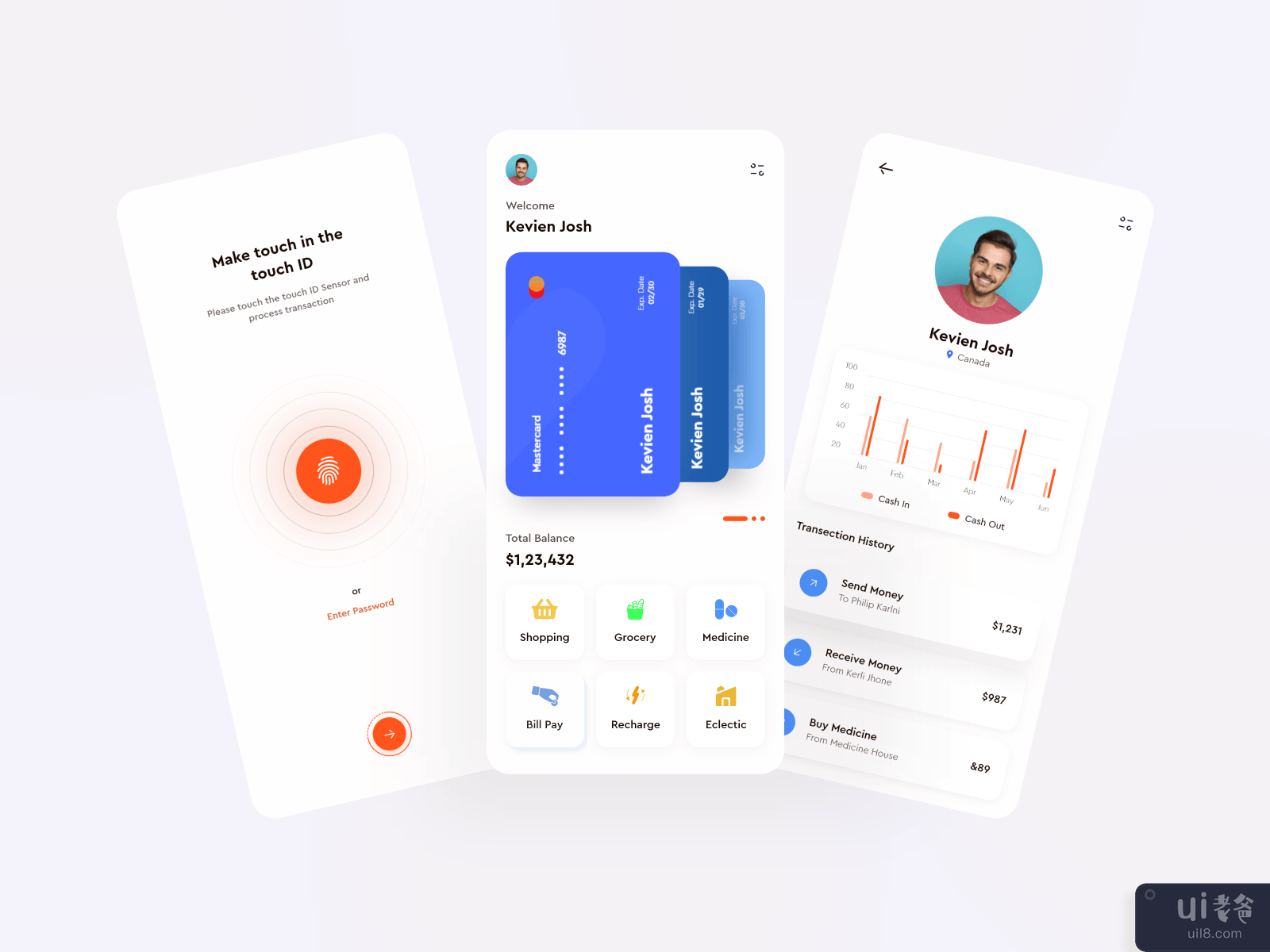 Mobile Banking App UI - Light Version