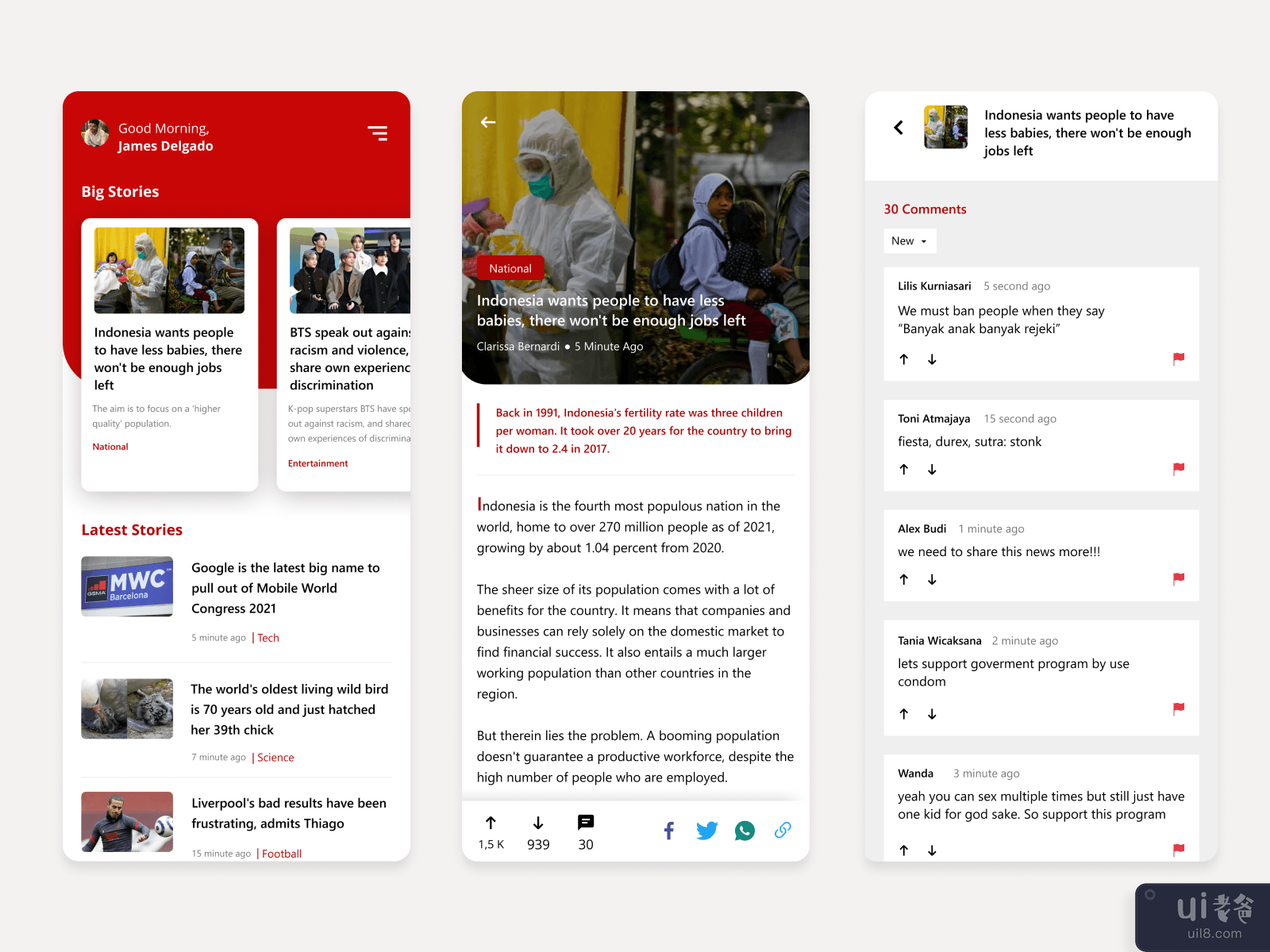 News App UI Concept