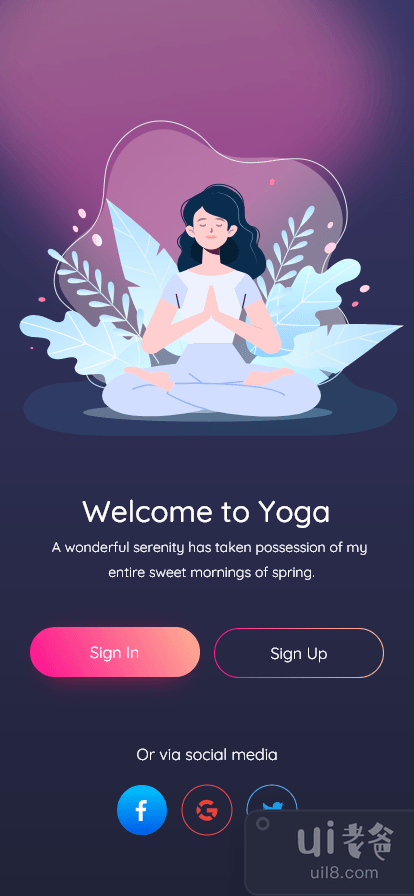 瑜伽应用概念-登录(Yoga App Concept - Log In)插图3