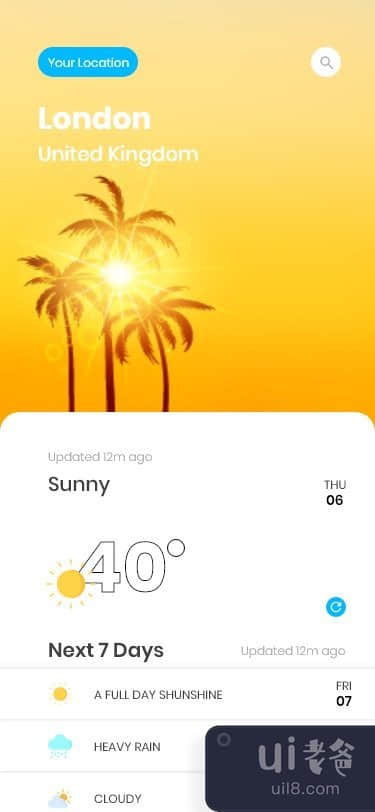 天气应用界面(Weather App UI)插图1