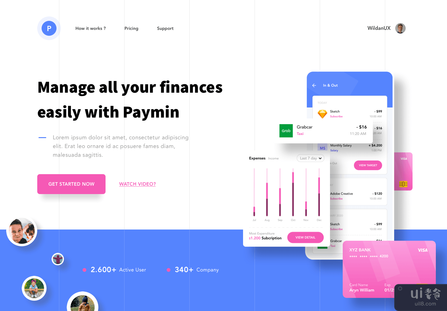Finance App Hero - 多种颜色样式(Finance App Hero - Multiple colour style)插图1
