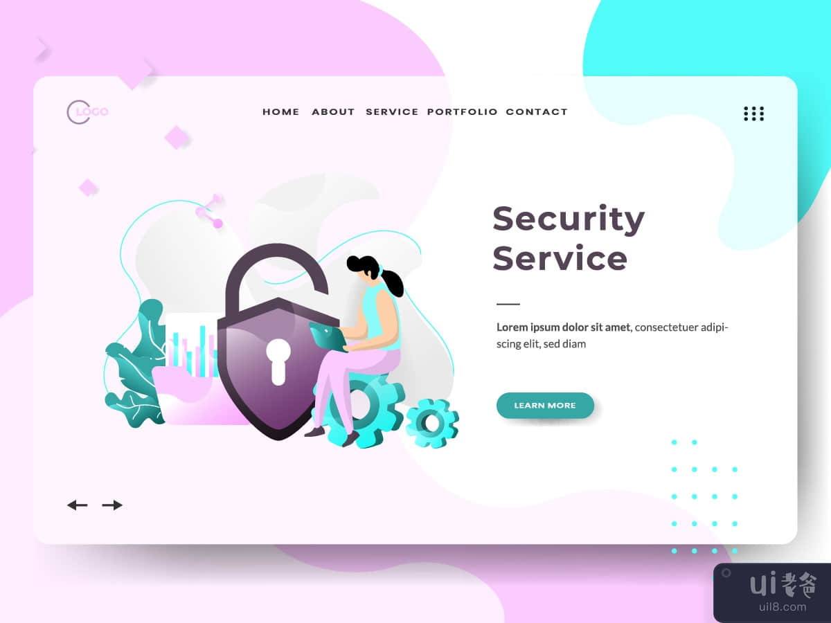 Landing page template of Security Service