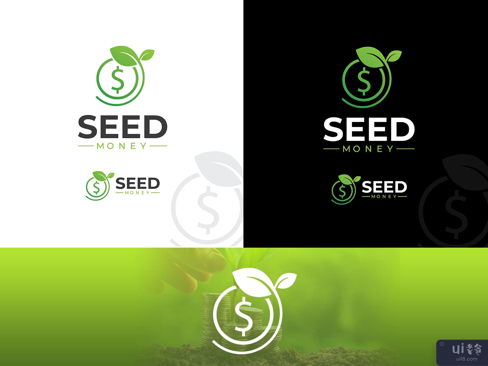 S letter Seed money logo design