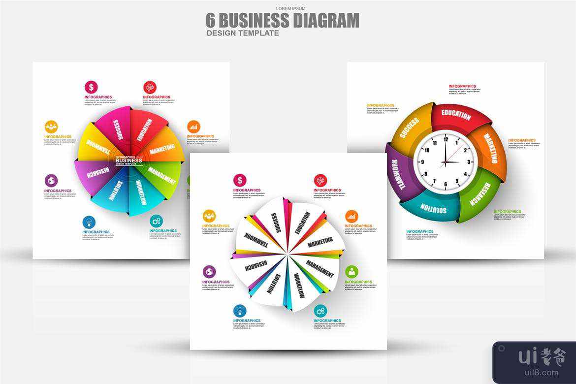 抽象的 3D 业务图图表(Abstract 3D Business Diagram Infographics)插图