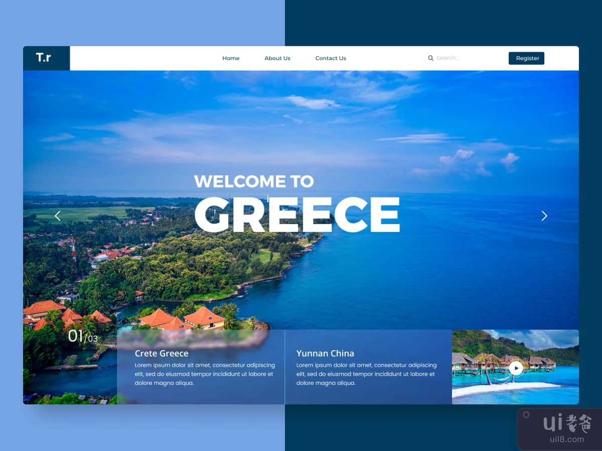 Travelo - Travel website header 