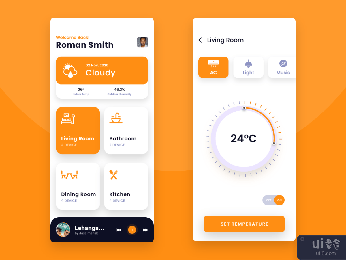智能家居应用界面(Smart Home App UI)插图