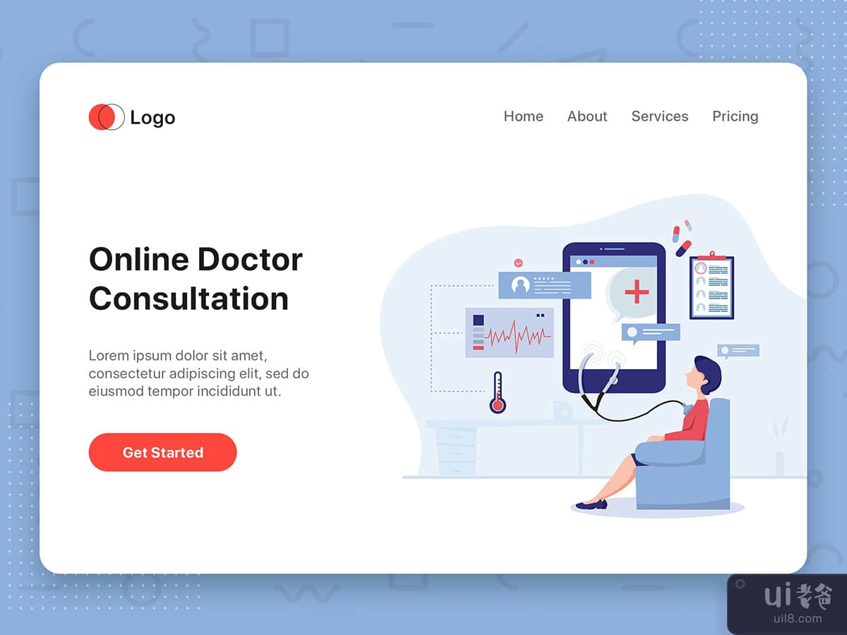Online Doctor Consultation Vector Illustration