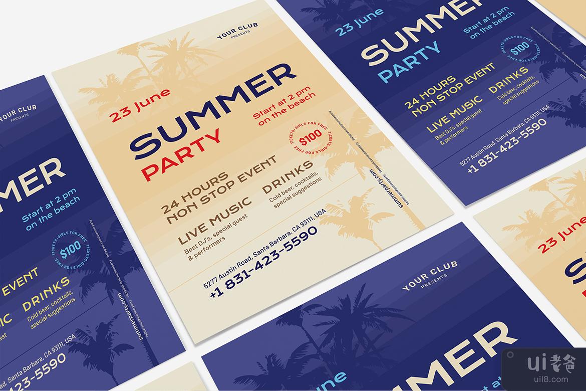 第四届夏季海报模板(4th Summer Poster Template)插图3