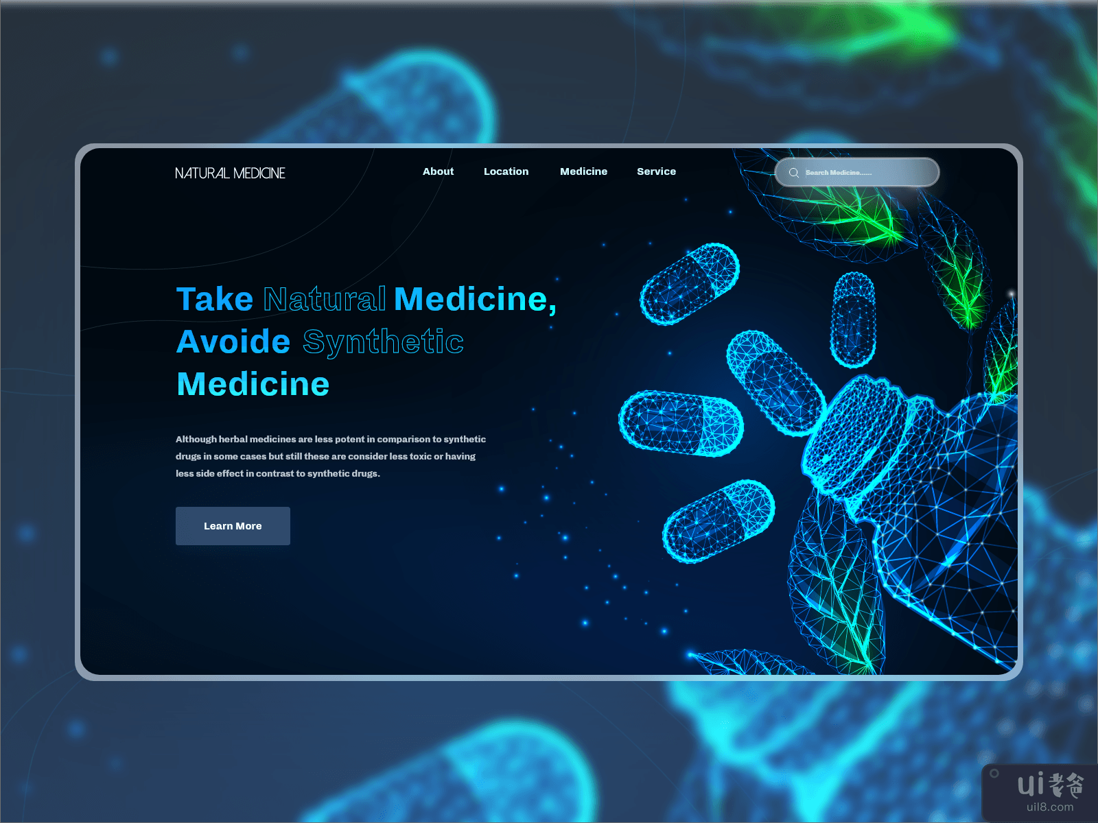 天然药物网页横幅 UI(Natural medicine web banner UI)插图1