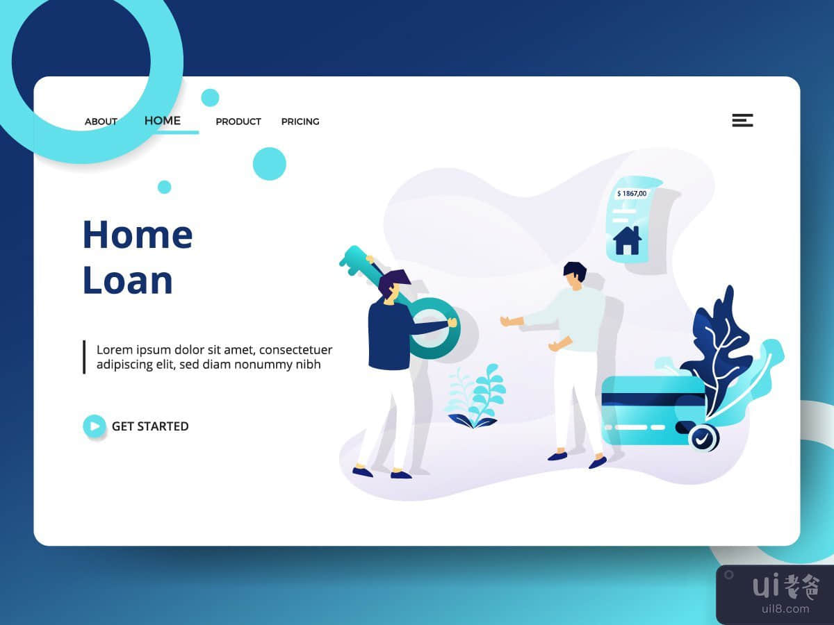 Landing page template of Home Loan