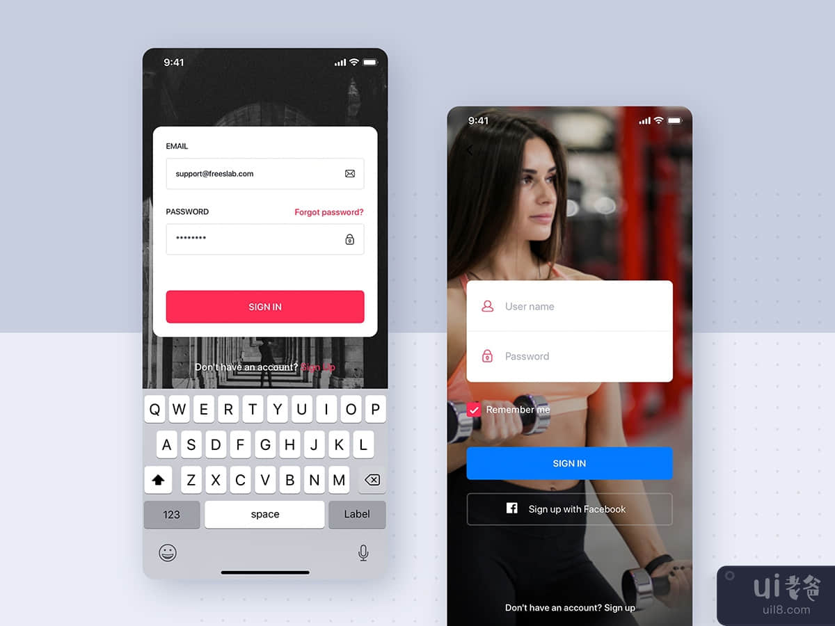 Sign In - Sign Up Mobile Interface Template