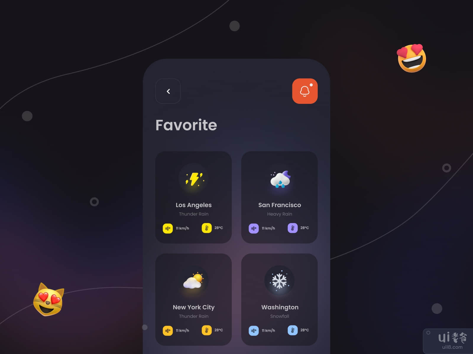 🌤️天气应用 ui - 设置和收藏(🌤️Weather Apps ui - Setting & Favorite)插图