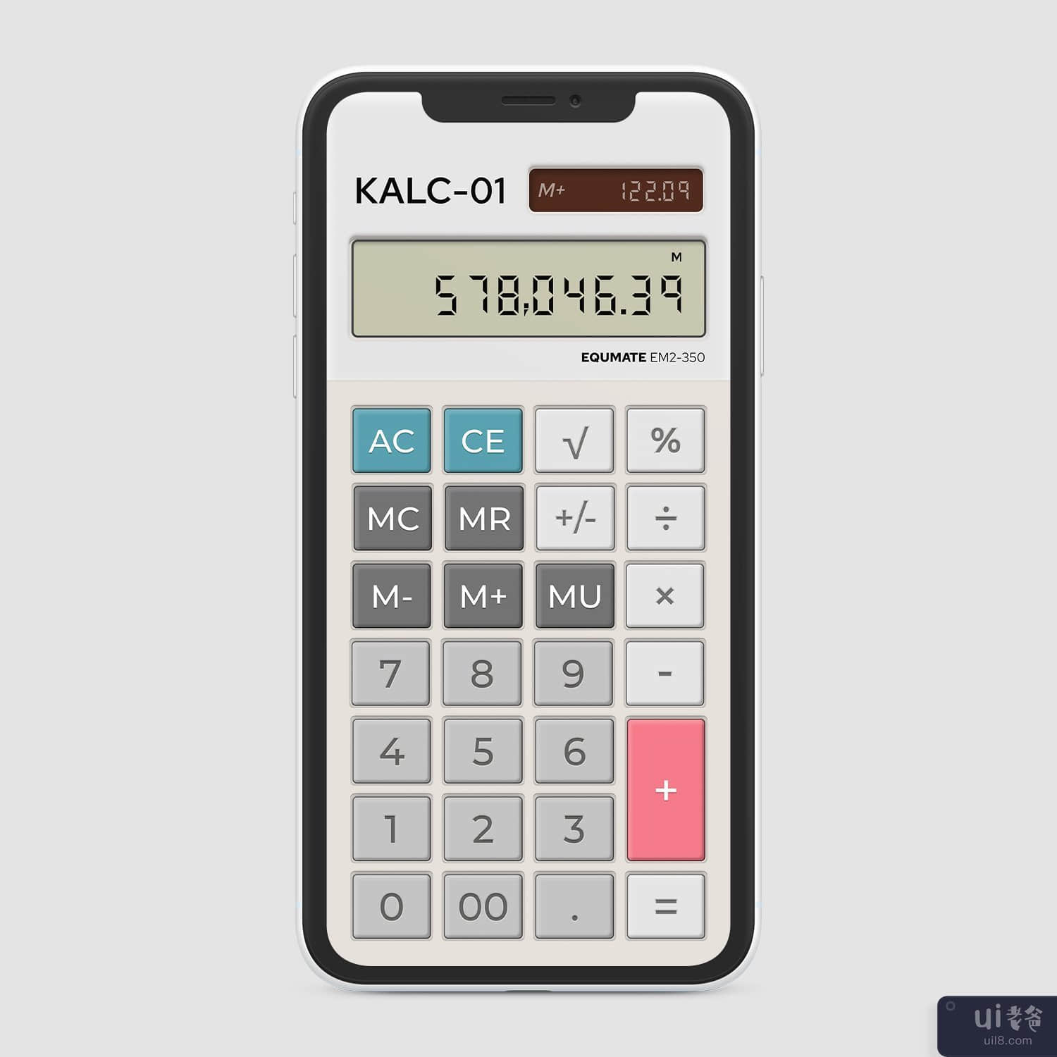 KALC-01 Equmate – 复古计算器应用程序设计理念(KALC-01 Equmate – Retro Calculator App Design Concept)插图