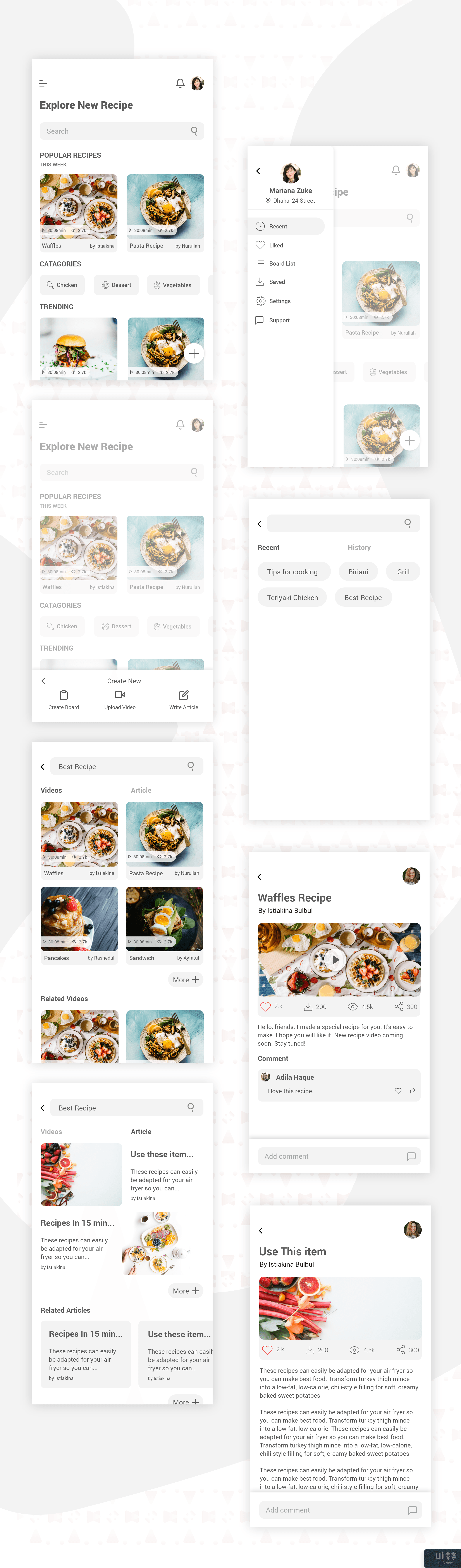 食物食谱应用程序UI(Food Recipe App Ui)插图