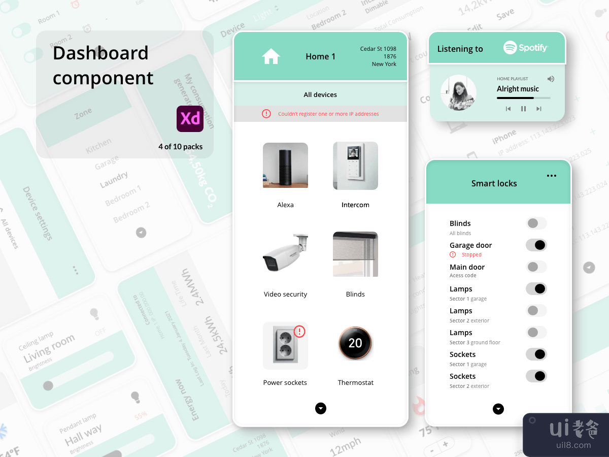 Dashboard Components - Smart Home