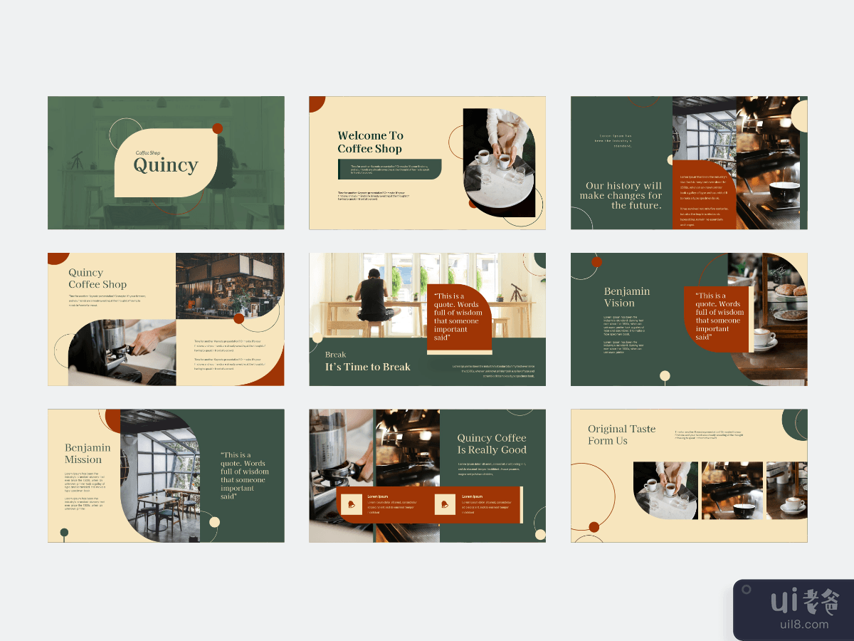 Quincy - 咖啡店演示模板(Quincy - Coffe Shop Presentation Template)插图2